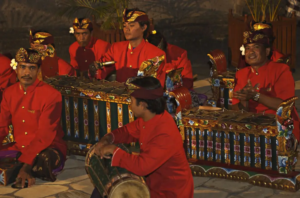 Balinese gamelan musicians