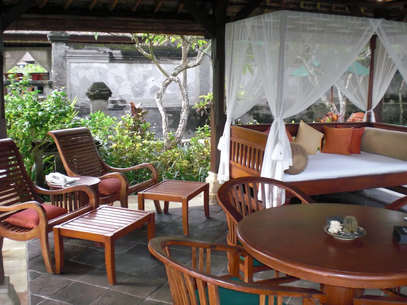 Garden pavilion and terrace of a private villa in Bali