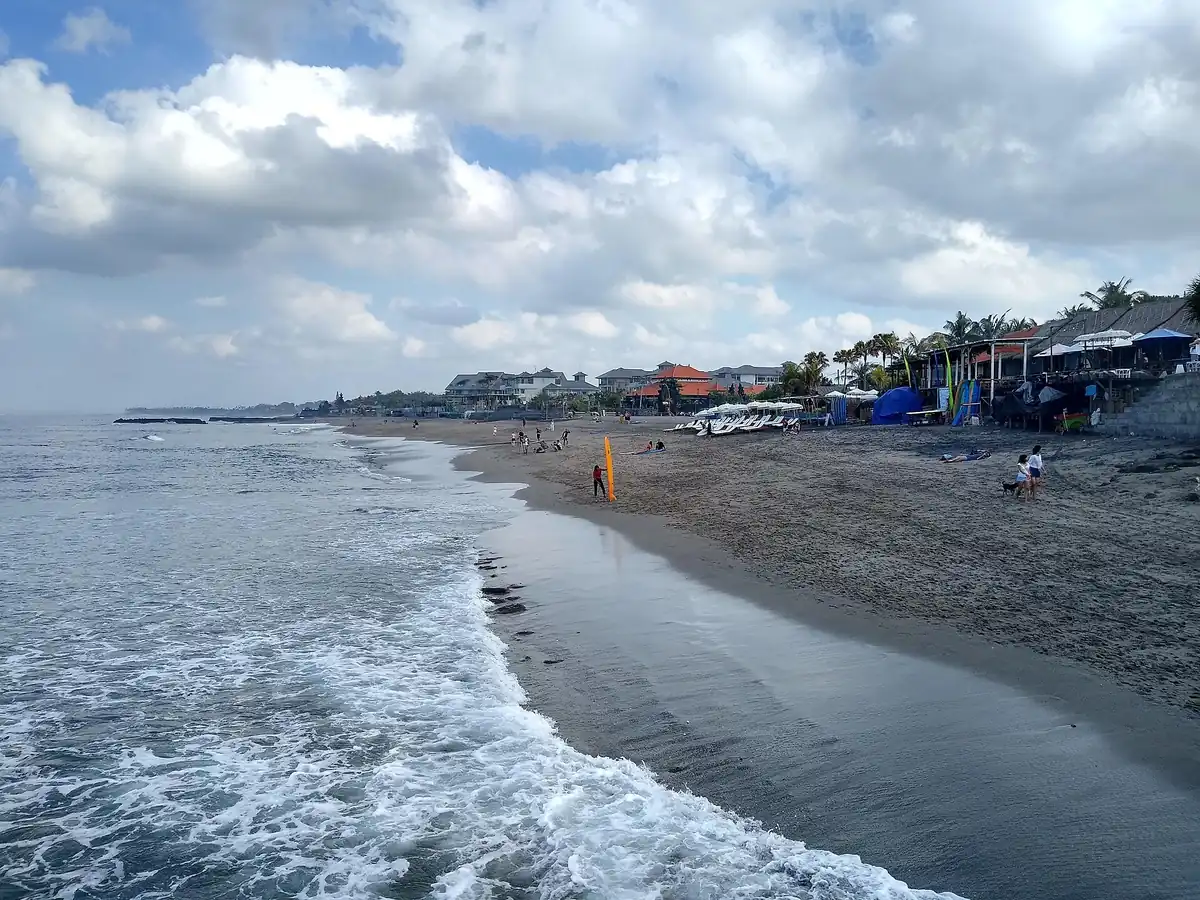 Waves rolling onto Canggu beach