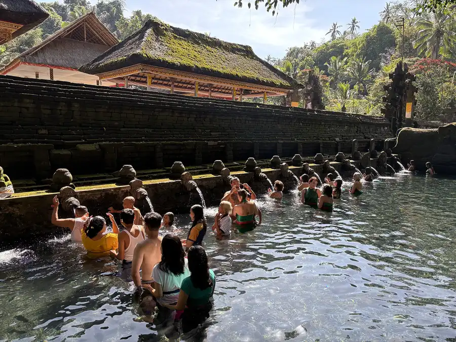 Purification bathing (melukat) at Pura Tirta Empul