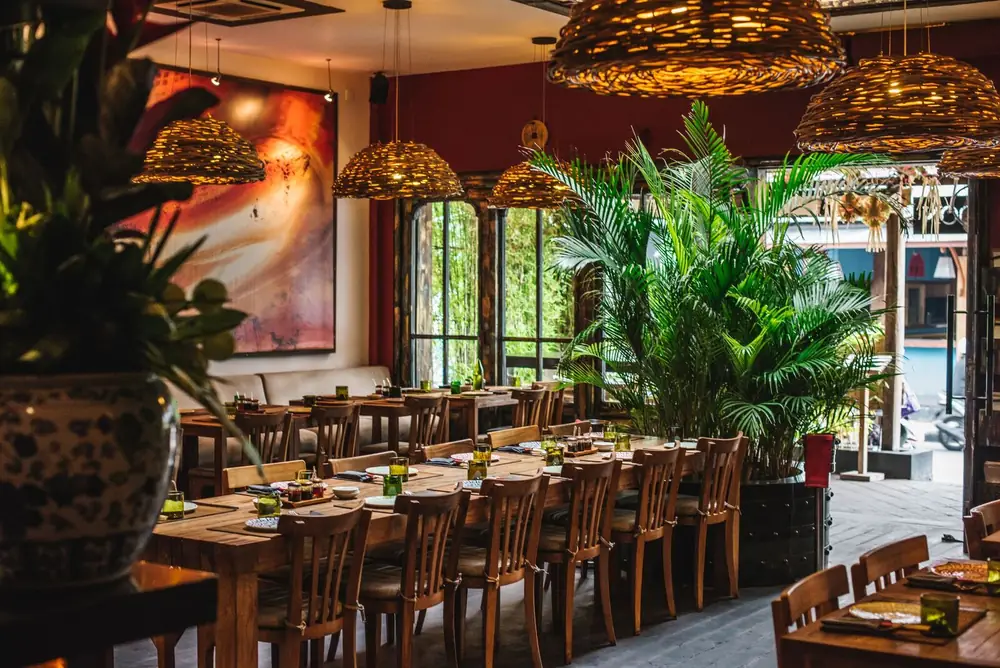 Dining room of Ginger Moon restaurant in Seminyak