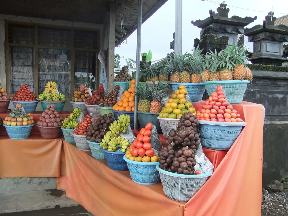 Tropical fruit stall in Bali