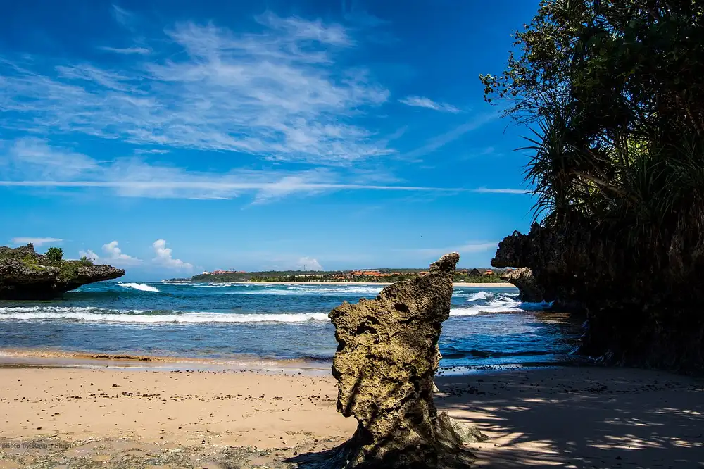 Calm beach and rocks at Nusa Dua