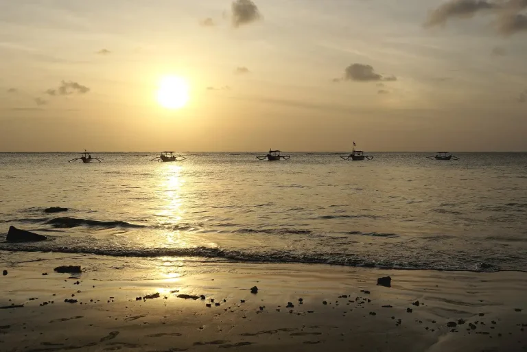 Sunset over the sea from Bali’s west coast