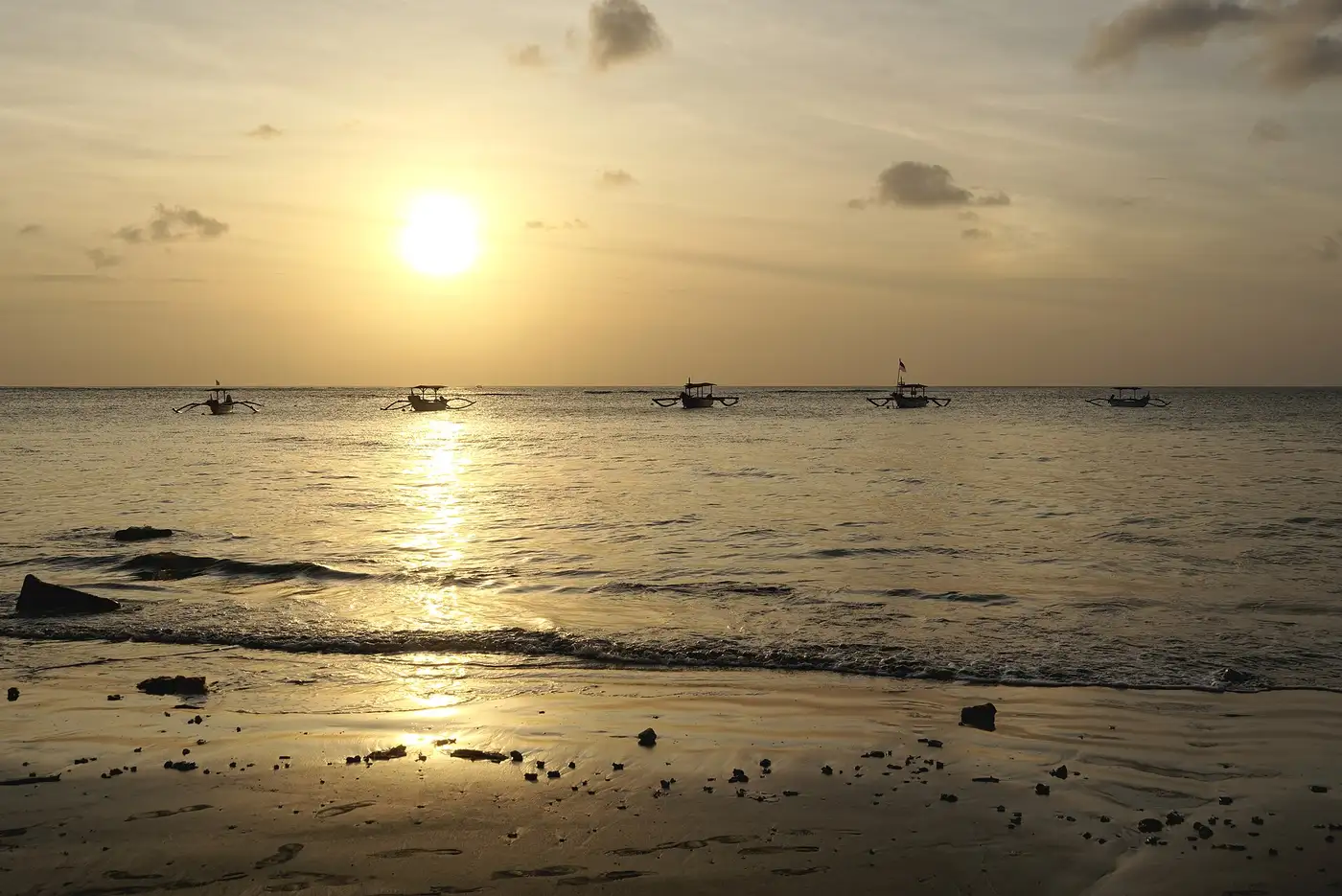 Sunset over the sea from Bali’s west coast