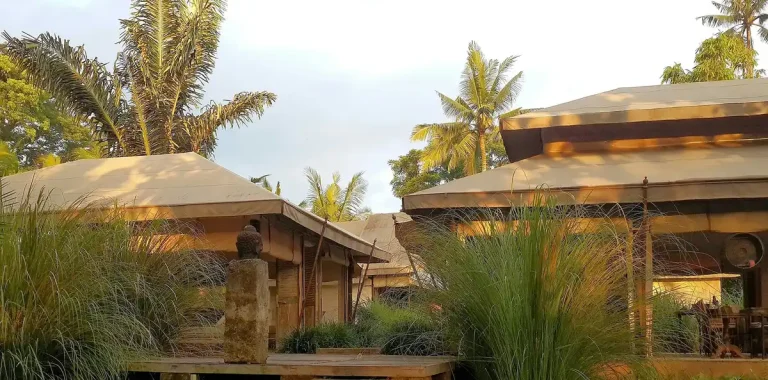 Villa pavilions in a tropical garden in Ubud