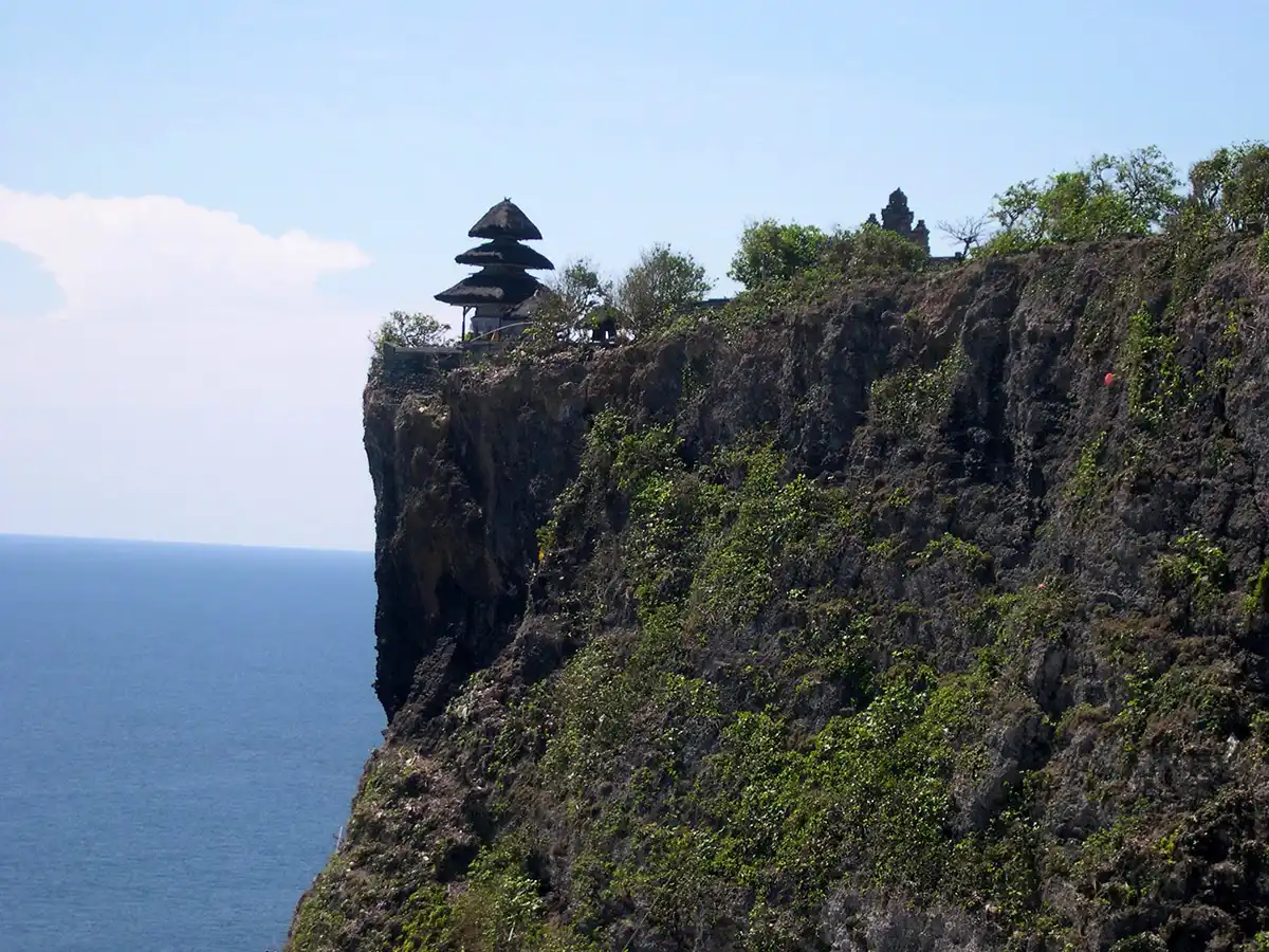 Uluwatu temple on the clifftop above the Indian Ocean