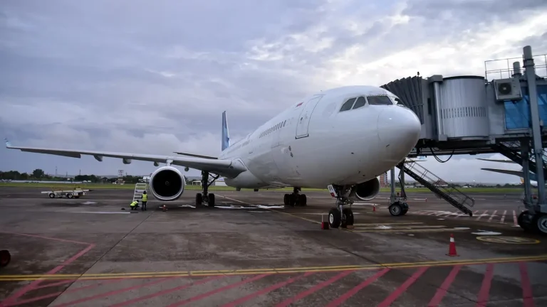 Aircraft at the jet bridge of Ngurah Rai International Airport